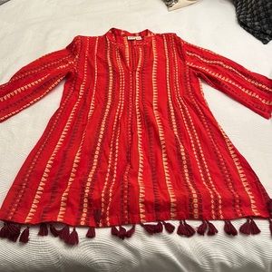 COVER-UP TUNIC by BOO GEMES in red